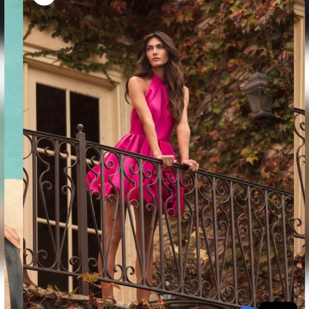 Vibrant Pink Halter Dress